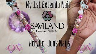 My 1st Extendo Junk Nail w/ @saviland3176 Acrylic Product Review #qutienails