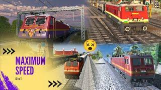 Maximum speed of WAP4 in four different games