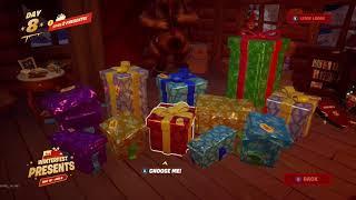 Opening Christmas presents in Fortnite