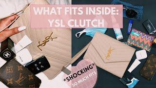 What Fits Inside YSL Saint Laurent MONOGRAM CLUTCH + Review