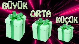 Büyük-Orta-KüçükHediye Seçme-Kutu SeçmeChoose Your Gift --Big-Small-MediumElige Tu Regalo 