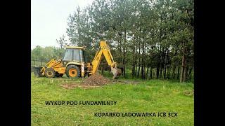 2. Przygotowania pod fundamenty - młot wyburzeniowy i koparka JCB 3CX