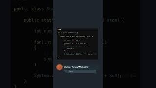 Java Program to Find Sum of Natural Number #shorts #javaprogramming #programmingshorts