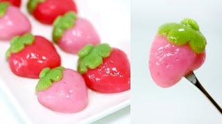 I Made Strawberry Mochi! 2 Ingredient Homemade Mochi!