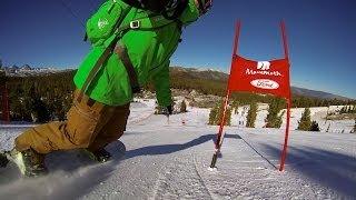 Mammoth Mountain Race Course on a Snowboard