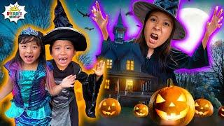 Emma & Kate Escape the Witch's Haunted House Challenge!