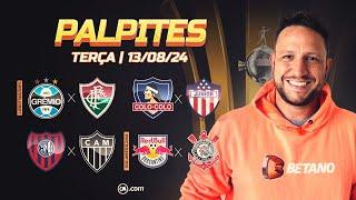 PALPITES DE FUTEBOL PARA HOJE - 13/08/2024 - JOGOS DE TERÇA - LIBERTADORES + BILHETE PRONTO