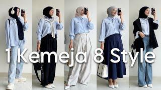 Mix n Match Outfit untuk Kuliah (Maba)/ Kerja/ Meeting/ Hangout/ Cafe Hopping, etc| 1 Kemeja 8 Look