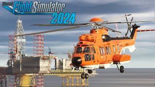 Flying out to an Oil Rig | AIRBUS H225 | Microsoft Flight Simulator 2024