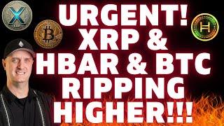 URGENT!  XRP HBAR and BITCOIN RIPPING Higher! XRP PRICE PREDICTION