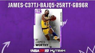 NEW 92 OVERALL JAMES WORTHY LOCKER CODE! - NBA 2K19