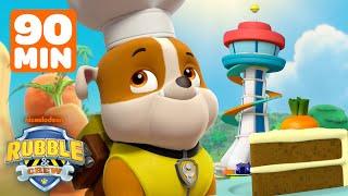 PAW Patrol Rubble Makes Daring Rescues & Bakes a Cake! | 90 Minute Compilation | Rubble & Crew