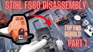 Stihl fs80 fs85 Disassembly Top End rebuild Part 1