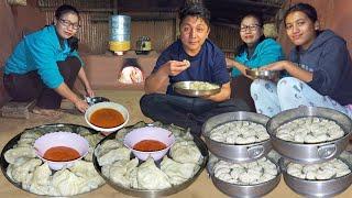 Nepali Popular Food Veg Momos Recipe with Achar Making and Eating in Darjeeling Village Kitchen