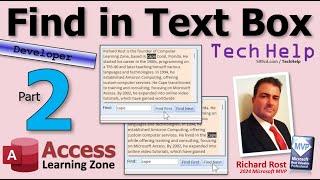 How to Search for Text in a Long Text Field in Microsoft Access. Find First, Next Buttons, Part 2