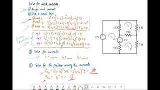 Example 1.1 - Constructing Equations of Current Variables using Mesh Analysis - DC Circuit Analysis