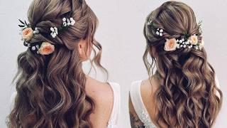 From Bridesmaid to BRIDE Half Up Half Down Hairstyle with flowers