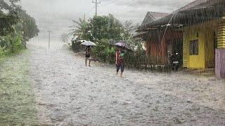 Heavy Rain and Thunder in a Beautiful Twilight, sleep with the sound of rain and thunder