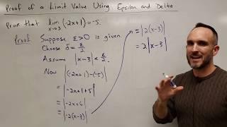 Proof of a Limit Value Using Epsilon and Delta