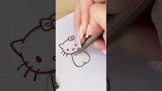 how to draw hello kitty in 60 seconds #shorts