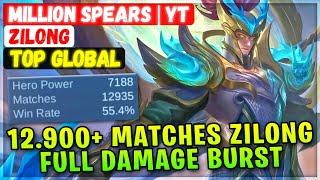 12.900+ Matches Zilong, Full Damage Burst [ Top Global Zilong ] Million Spears | Yt - Mobile Legends