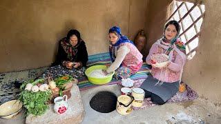 IRAN Simple Mountain Village Life | Fresh Bread Baking & Bean Stew Cooking