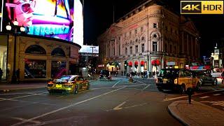 Central London Night Drive | Driving in Central London | Ambient Sounds [4K HDR]