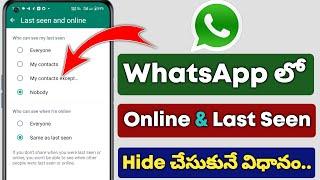 How to hide WhatsApp Last Seen and Online Status in Telugu