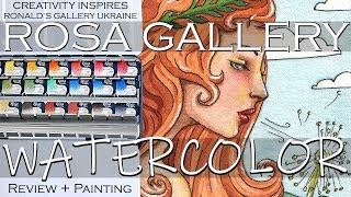 ROSA GALLERY WATERCOLOR REVIEW Professional Art Supply Painting Set Ronald's Ukraine Swatch + Demo