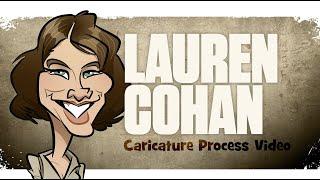 Lauren Cohan (Maggie Greene from The Walking Dead) Caricature art drawing process tutorial timelapse