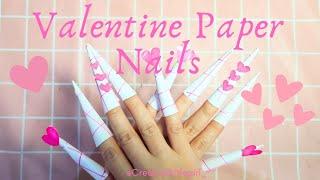 [paperdiy] Tutorial how to make paper nails VALENTINE theme