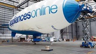 Timelapse of the Appliances Online Legendary Blimp being constructed in a hangar - Appliances Online