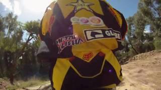 Cam Sinclair warming up - camera mounted on rear guard..