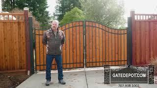 Gate Depot Bi-parting Bell Curve Driveway Gate with Woof Infill