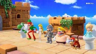 Super Mario Party Hacking Minigames Luigi vs Wario vs Mario vs Daisy Battle