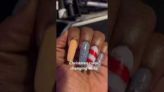 #nails #colorchange #blue to #purple #christmas #theme #winter #nailart