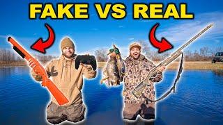 FAKE vs REAL Duck Hunting CHALLENGE!!! (Catch Clean Cook)