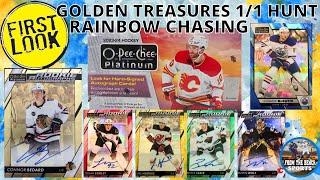 FIRST LOOK - CONNOR BEDARD 2023-24 O-PEE-CHEE PLATINUM HOBBY BOX - GOLDEN TREASURES 1/1 HUNT!