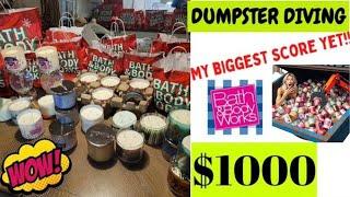 THIS IS CRAZY!!  DUMPSTER DIVING AT BATH & BODY WORKS!!  BIGGEST HAUL ALL FREE!