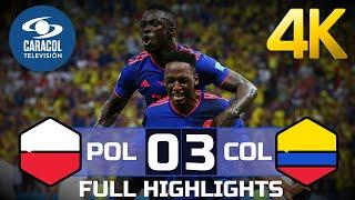 Polonia vs Colombia (0-3) 2018 | 4K | TV Colombia | Resumen & Goles