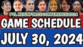 PVL GAME SCHEDULE JULY 30, 2024 #pvlgameschedule #gameschedule #pvlschedule