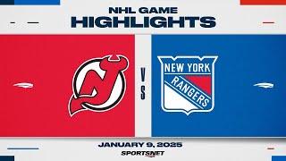 NHL Highlights | Devils vs. Rangers - January 9, 2025