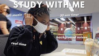 STUDY WITH ME because college online is hard | FSU library, real time, background noises, lofi music