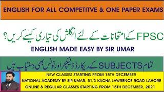 ENGLISH MADE EASY FOR COMPETITIVE EXAMINATION, (FPSC ONE PAPER ENGLISH PORTION)