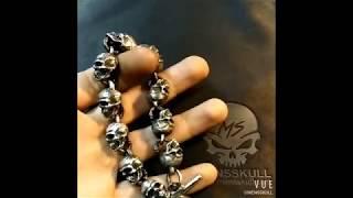 925 Sterling Silver Skull Bracelet SSB42 - MENSSKULL