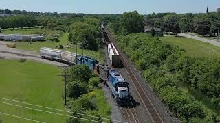 RAILREEL 4K CN Dundas Sub Action CN VIA OSR Ingersoll Woodstock Ontario Aug 31 2023