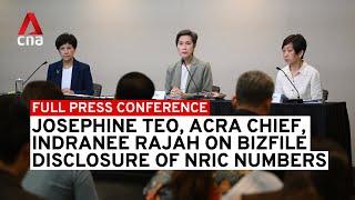 Josephine Teo, Indranee Rajah, ACRA chief on NRIC disclosure, change in policy | Full presser