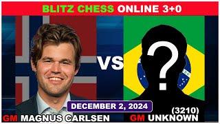 Magnus Carlsen vs Strong Grandmaster | Blitz Chess 3+0 | ChessCom | December 2, 2024