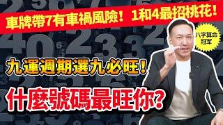 什麼號碼最旺你？九運週期選9必旺！車牌帶7有車禍風險，1和4最招桃花！#運勢 #風水 #八字 #財運 #事業運 #桃花運