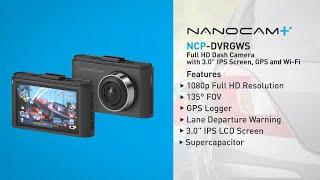 Nanocam+ NCP-DVRGWS | Full HD Dash Camera with 3.0" IPS Screen, GPS and Wi-Fi